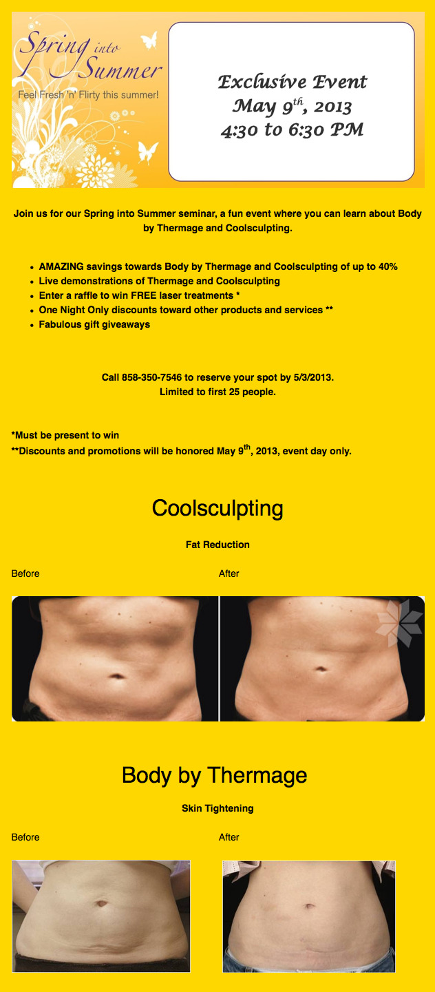 Amazing Body by Thermage, Coolsculpting Savings