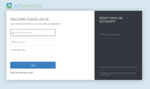 Log in to My Patient Visit